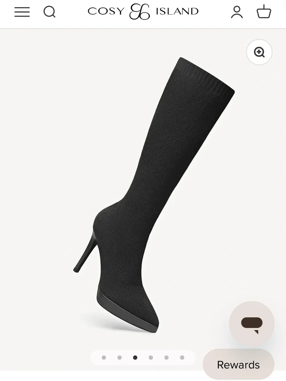 Cosy Island Black Stretch Over-the-Knee Stiletto Boots